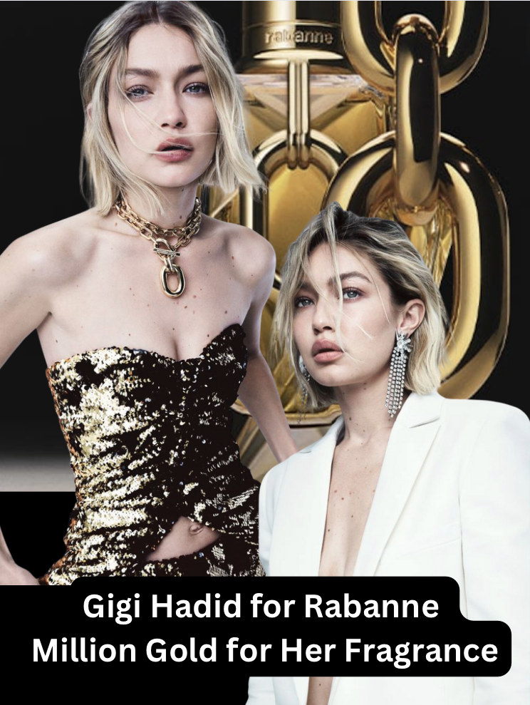 Gigi Hadid for Rabanne Million Gold for Her Fragrance by Yulia